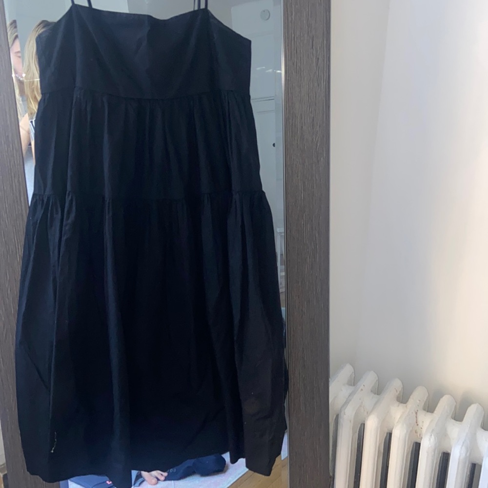 NWT J Crew Black Midi Dress Size 8